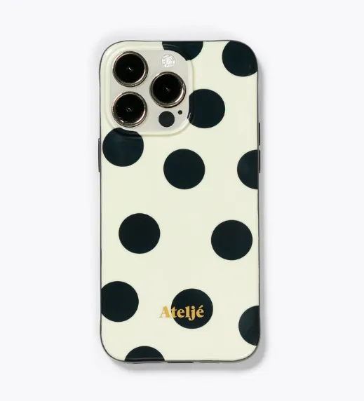 Ivory polkadot iPhone case